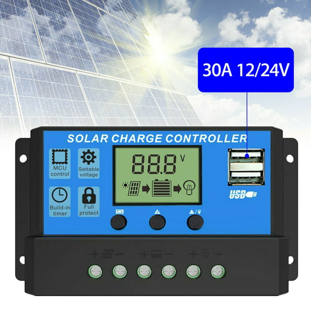 30-100A MPPT Solar Panel Regulator Charge Controller 12V/24V Auto Focus Tracking